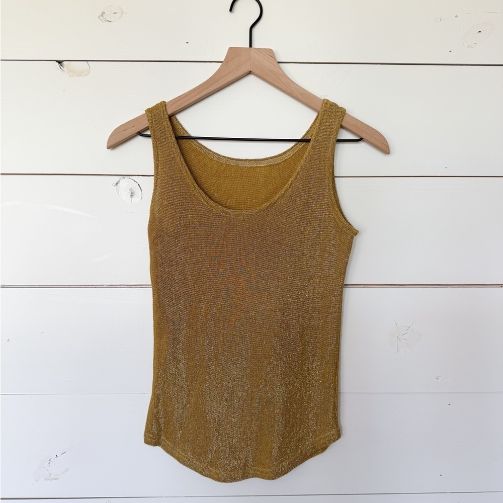 Gold Sparkly Sleeveless Knit Top